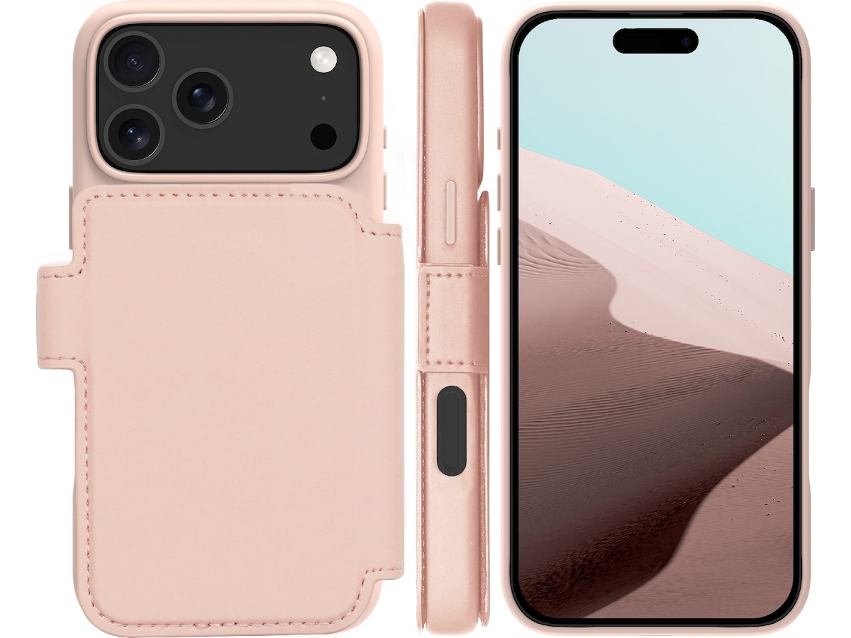dbramante1928 iPhone 17 Pro Max Lynge 2-i-1 Lommebokdeksel (pink sand) Mobildeksel