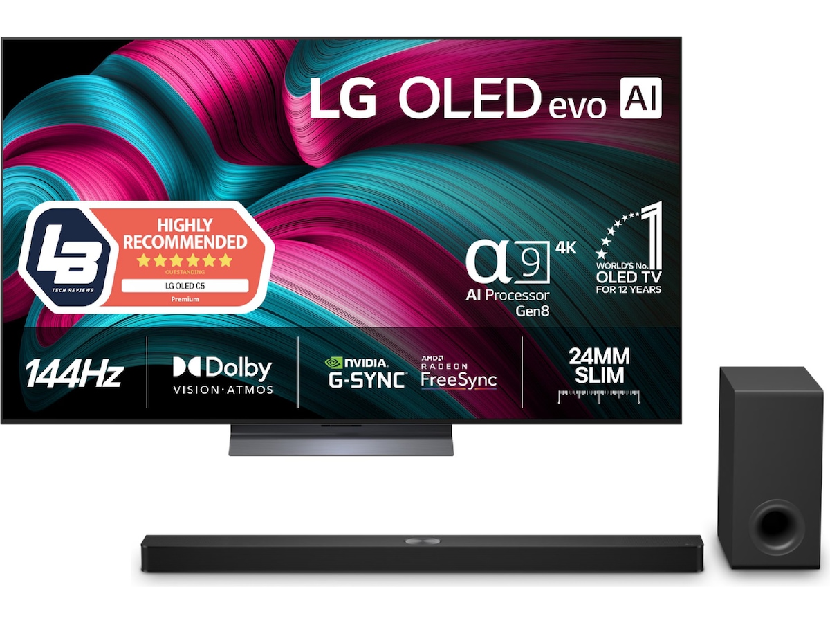 LG 55" C5 AI 4K OLED Smart TV (2025) + Soundbar 50 - 59 tommer TV