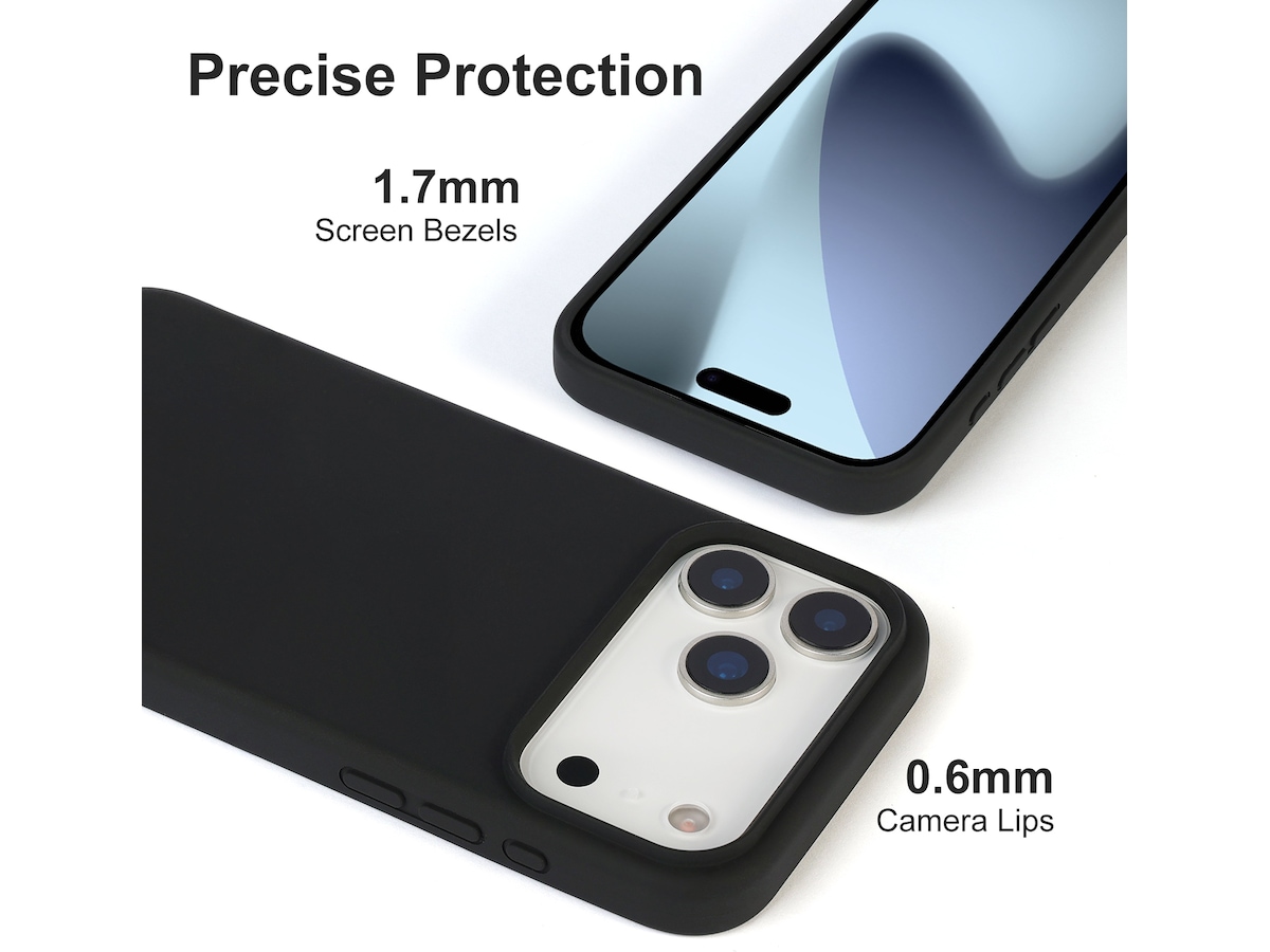 iiglo iPhone 17 Pro Max Magnetic Silikondeksel (sort) Mobildeksel