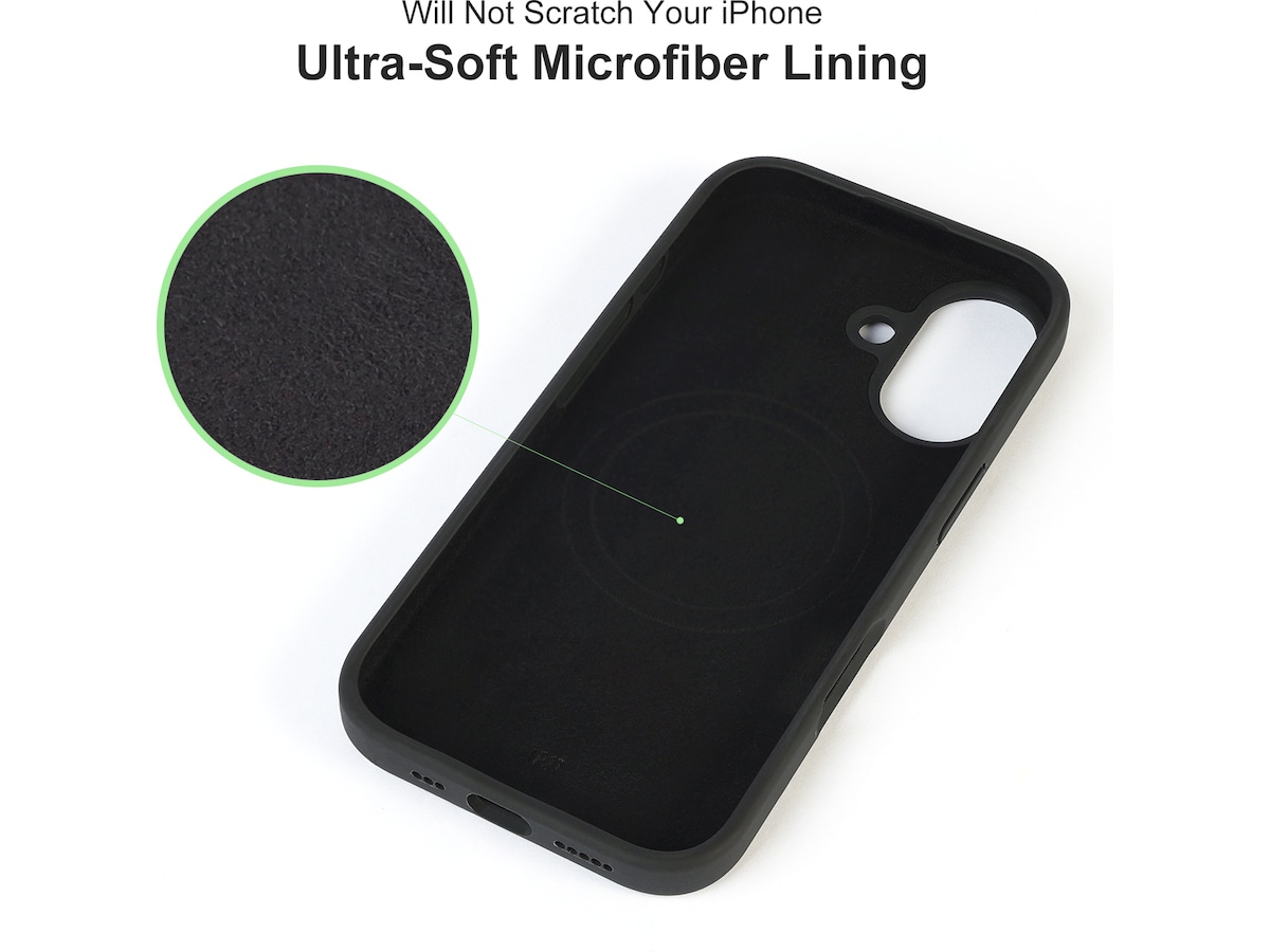 iiglo iPhone 17 Magnetic Silikondeksel (sort) Mobildeksel