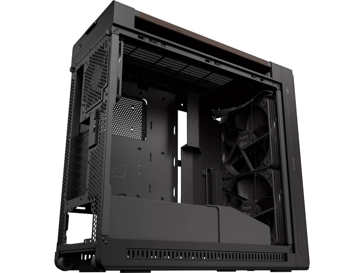 Asus PA602 PROART Walnut Wood TG PWM Modern Mid Tower (sort) Mini/Micro/Nano tower