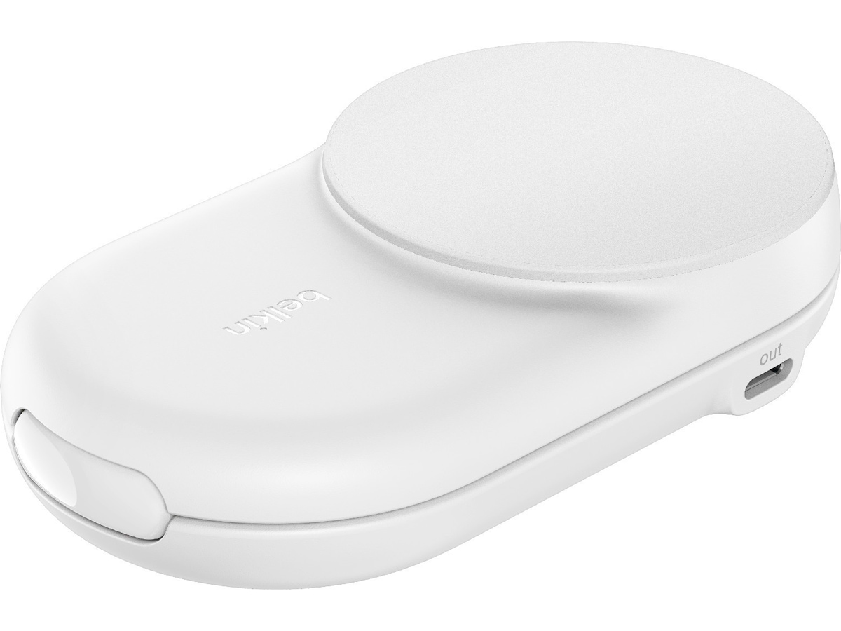 Belkin UltraCharge 2-in-1 Qi2 Trådløs lader (hvit) Trådløs lader