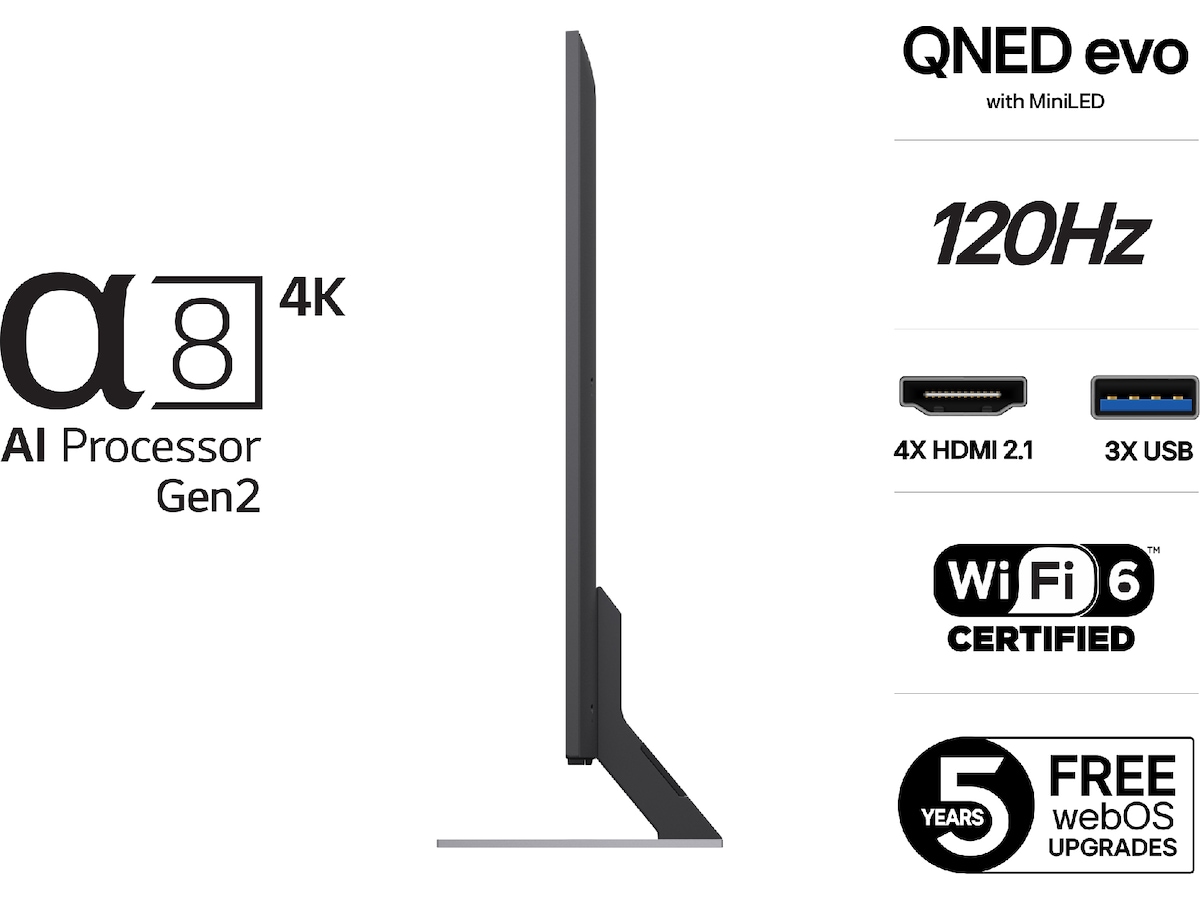 LG 55'' QNED85 evo AI MiniLED 4k Smart TV (2025) 50 - 59 tommer TV