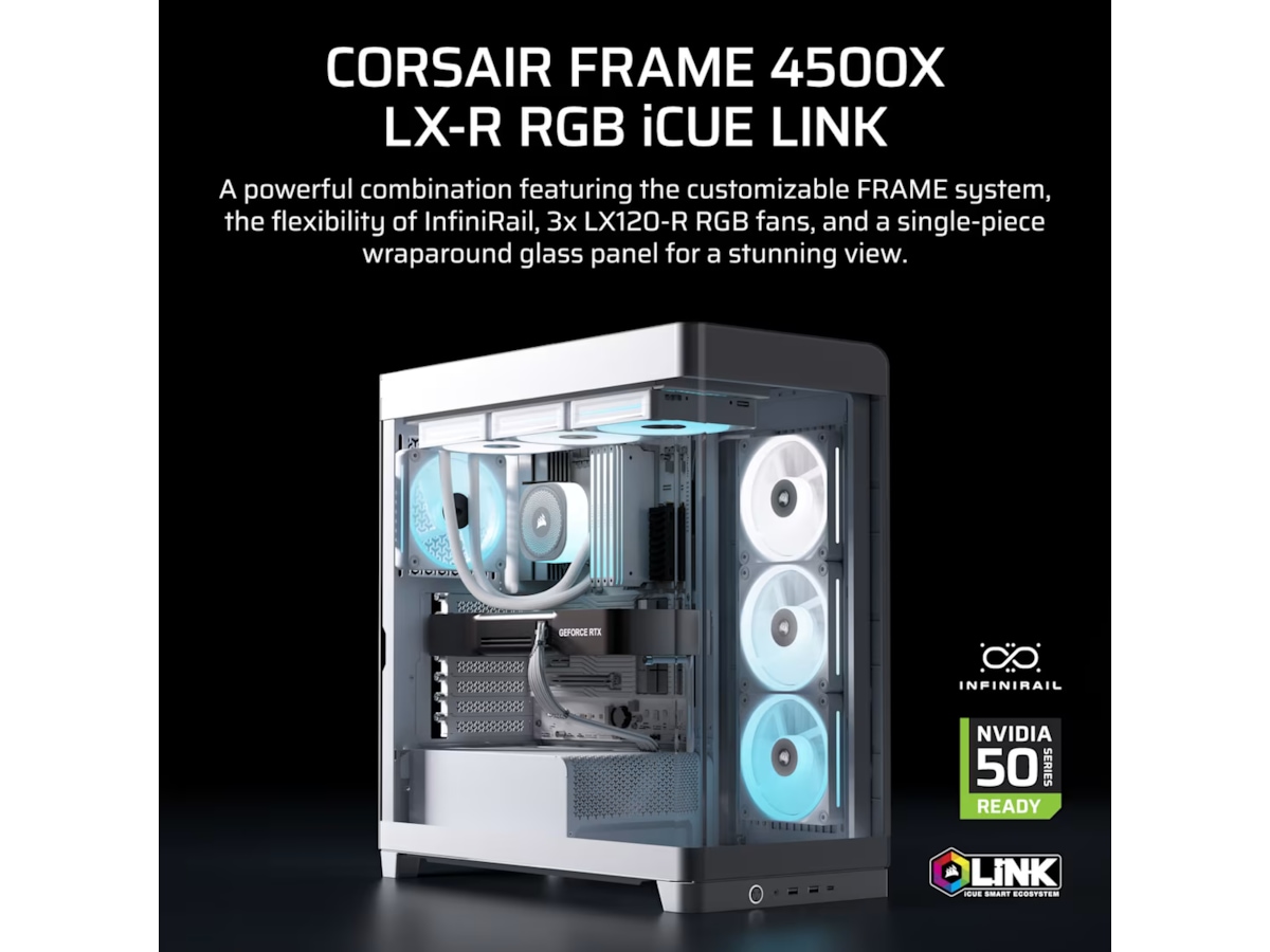 Corsair FRAME 4500X LX-R RGB Mid Tower (hvit) Midi tower