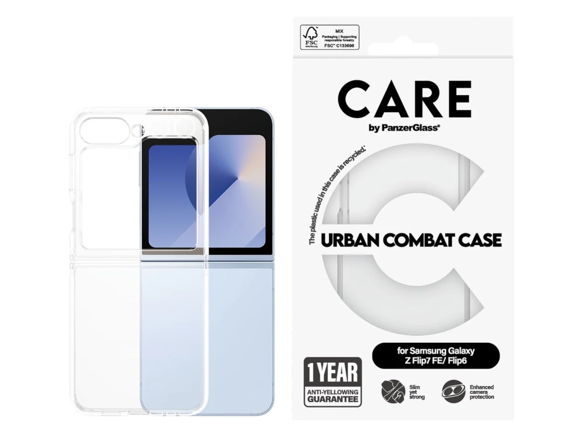 PanzerGlass CARE Galaxy Z Flip7 FE / Flip6 Urban Combat deksel (gjennomsiktig) Mobildeksel