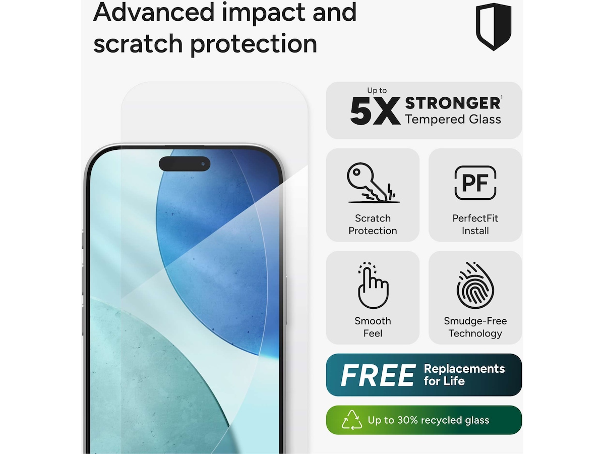InvisibleShield Glass Elite iPhone 17 Skjermbeskytter Skjermbeskytter