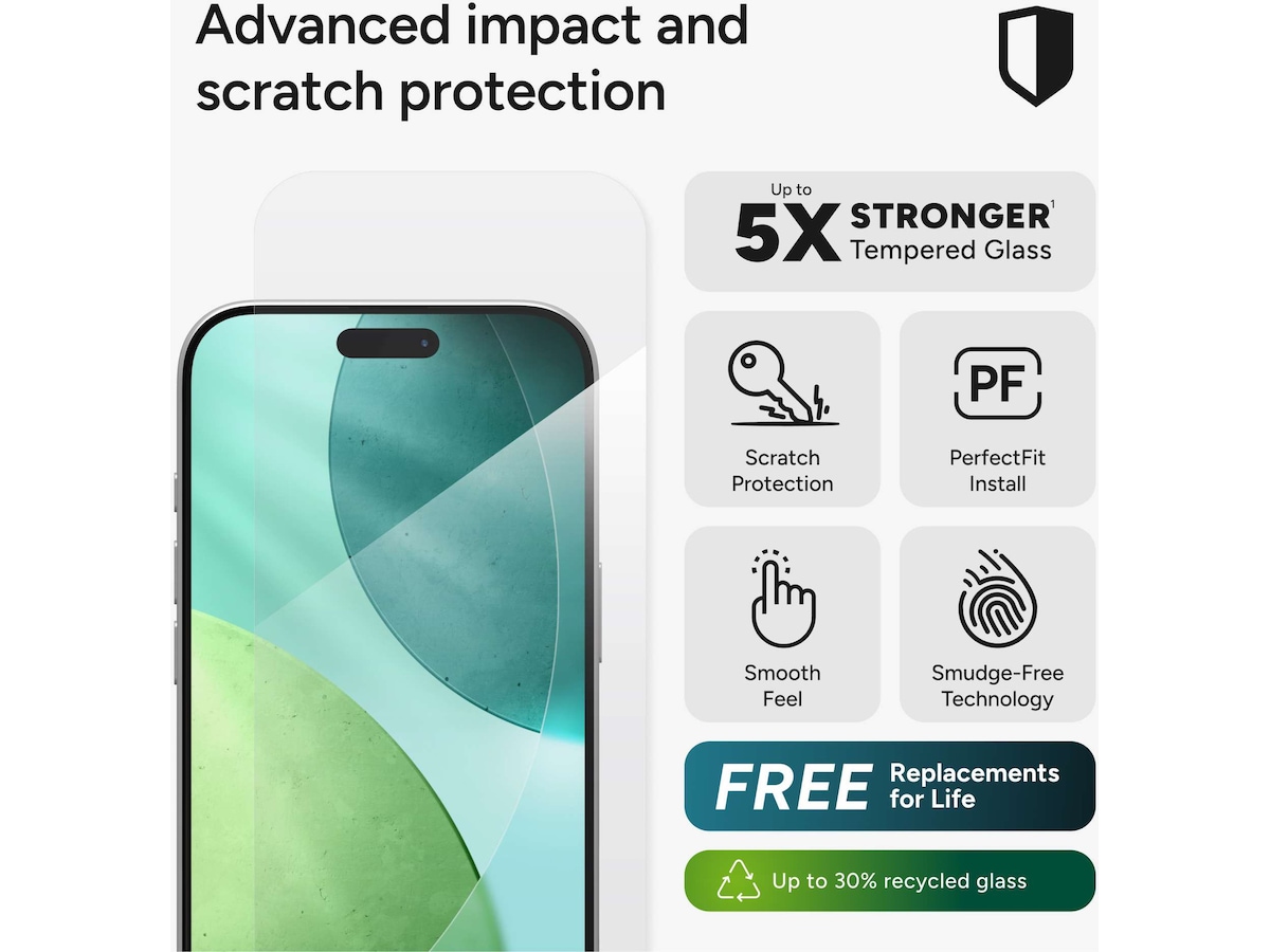 InvisibleShield Glass Elite iPhone Air Skjermbeskytter Skjermbeskytter