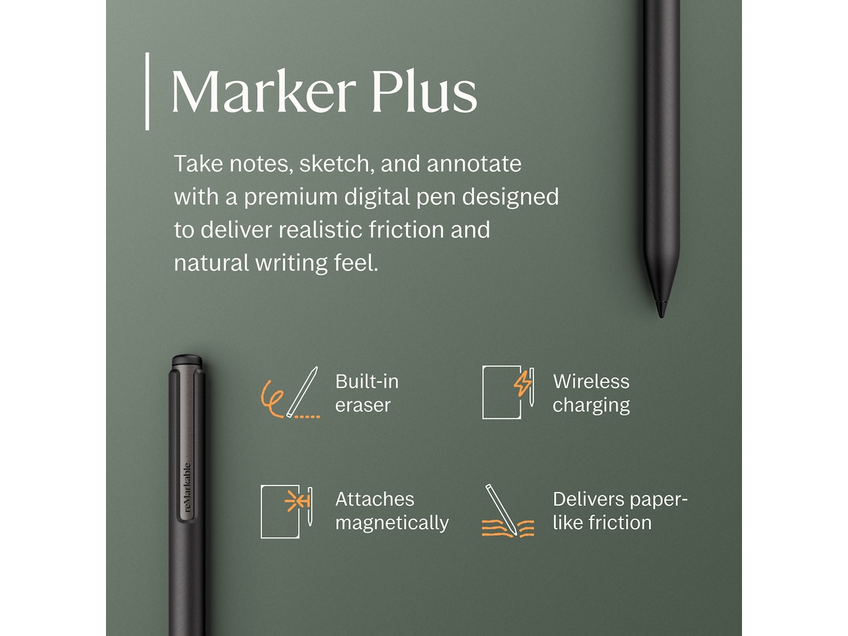 reMarkable Paper Pro Move 7.3" inkl. Marker Plus & Book Folio (basalt) Digitale notatblokker