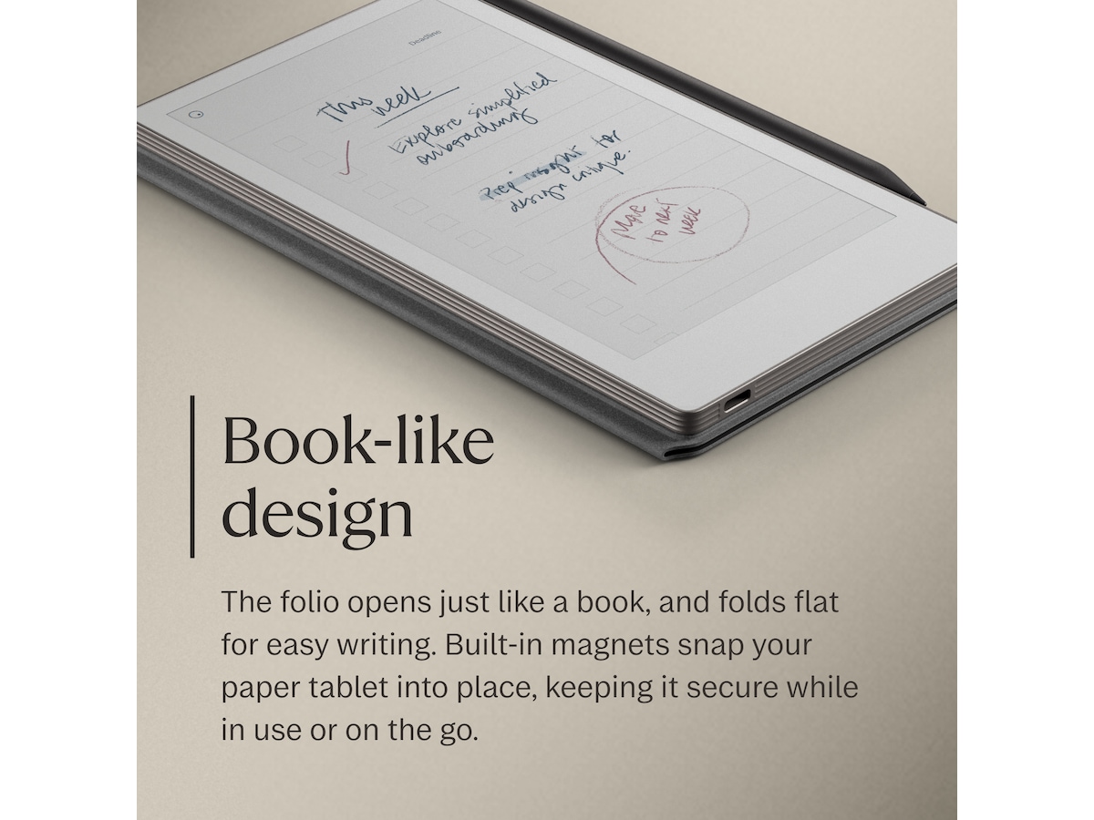 reMarkable Paper Pro Move Book Folio (sort) Tilbehør til digitale notatblokker
