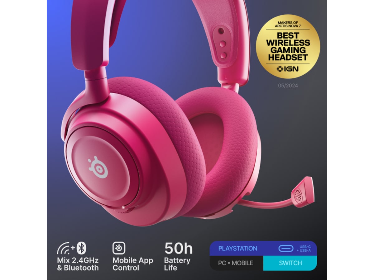 SteelSeries Arctis Nova 7P Gen 2 Trådløst Gamingheadset (magenta) Gamingheadset