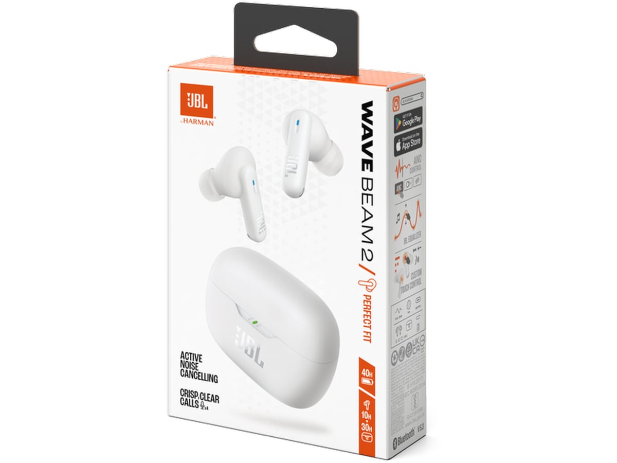 JBL Wave Beam 2 Trådløse Ørepropper (hvit) Ørepropper
