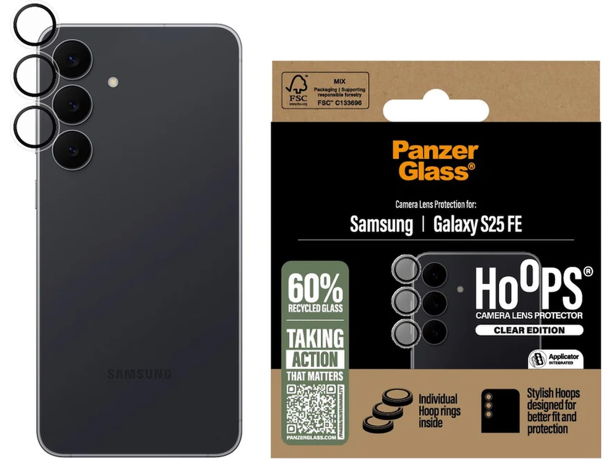 PanzerGlass Galaxy S25 FE Hoops Linsebeskytter (gjennomsiktig) Skjermbeskytter