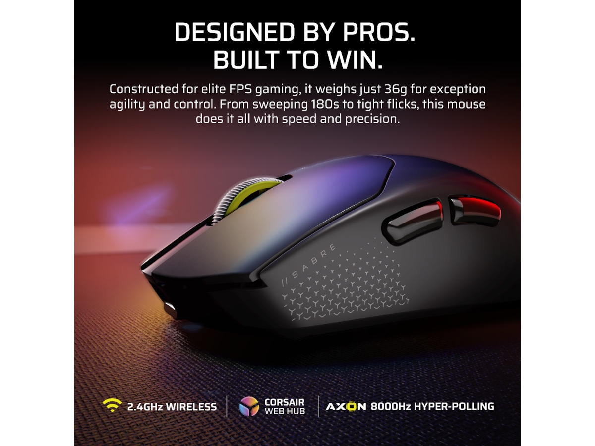 Corsair Sabre v2 Pro Ultralight Trådløs Gaming Mus (hvit) Gamingmus