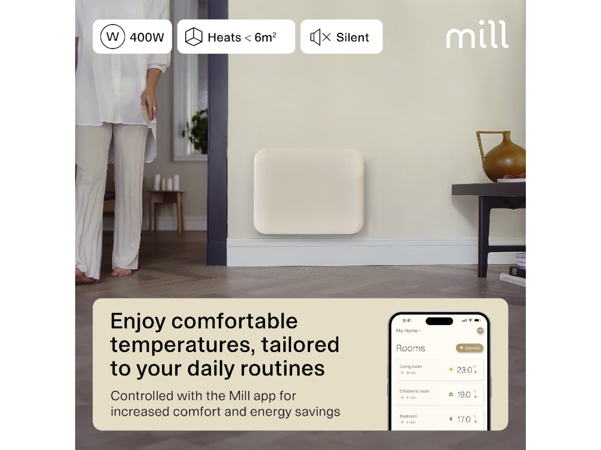 Mill Invisible Smart WiFi Gen 4 panelovn 400W -B-Grade Demo hjem & fritid