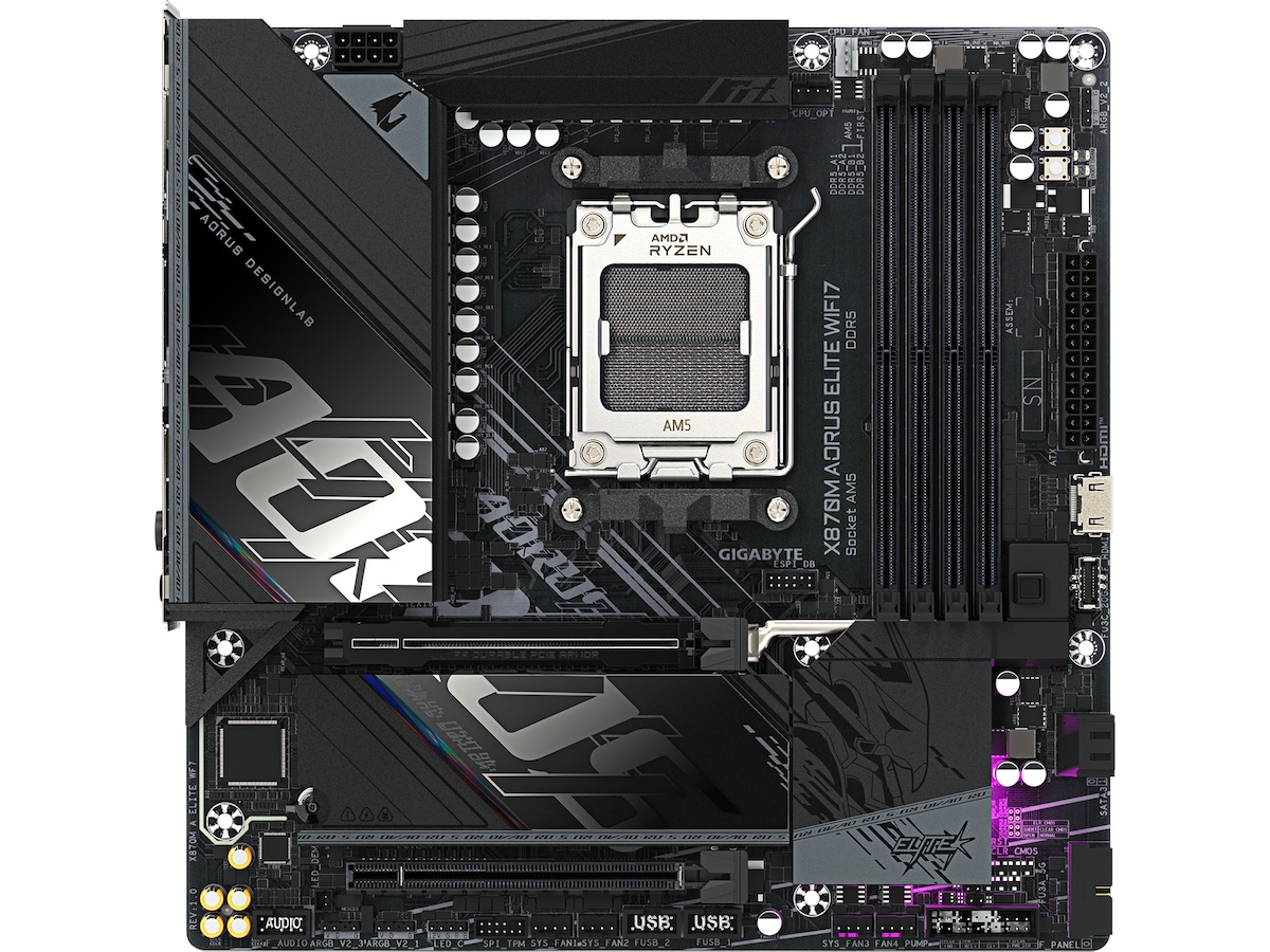 Gigabyte X870M AORUS ELITE WIFI7 Hovedkort AMD Socket