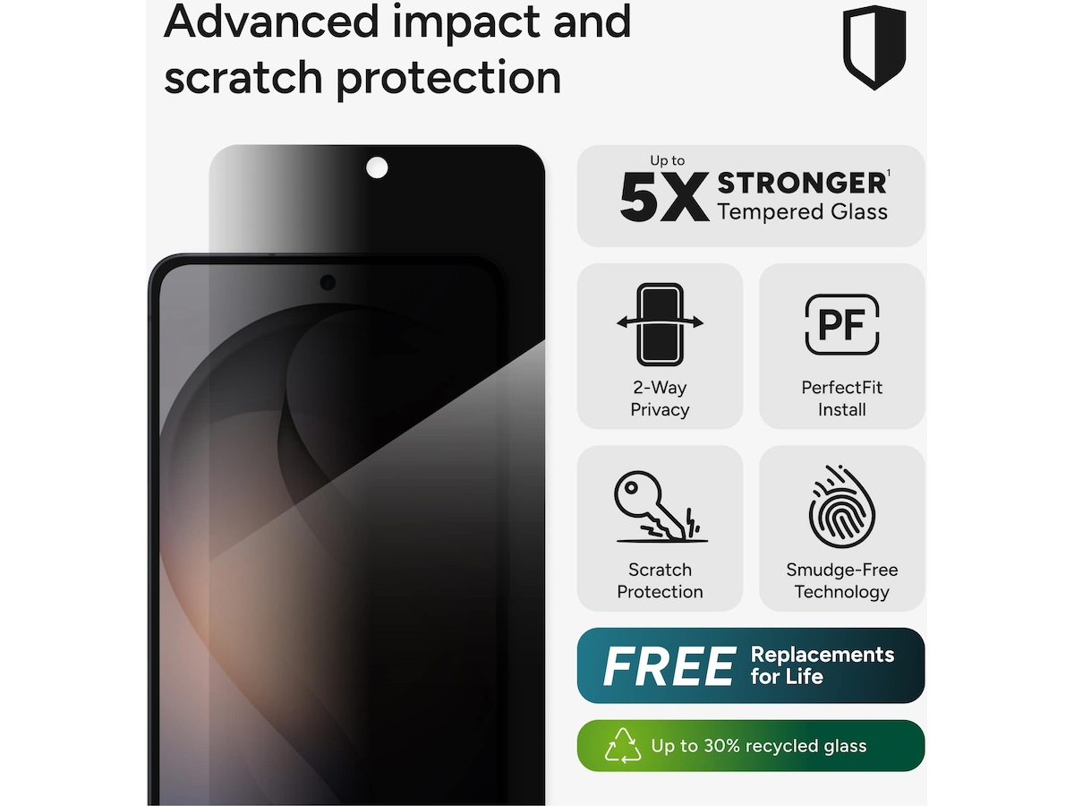Zagg InvisibleShield Glass Elite Galaxy S26 Ultra Privacy skjermbeskytter Skjermbeskytter