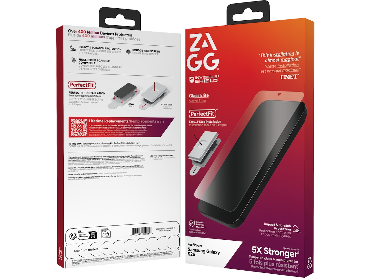 Zagg InvisibleShield Glass Elite Galaxy S26 Skjermbeskytter