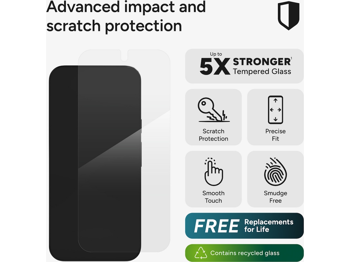 InvisibleShield Glass Elite Google Pixel 10/Pixel 10 Pro Skjermbeskytter