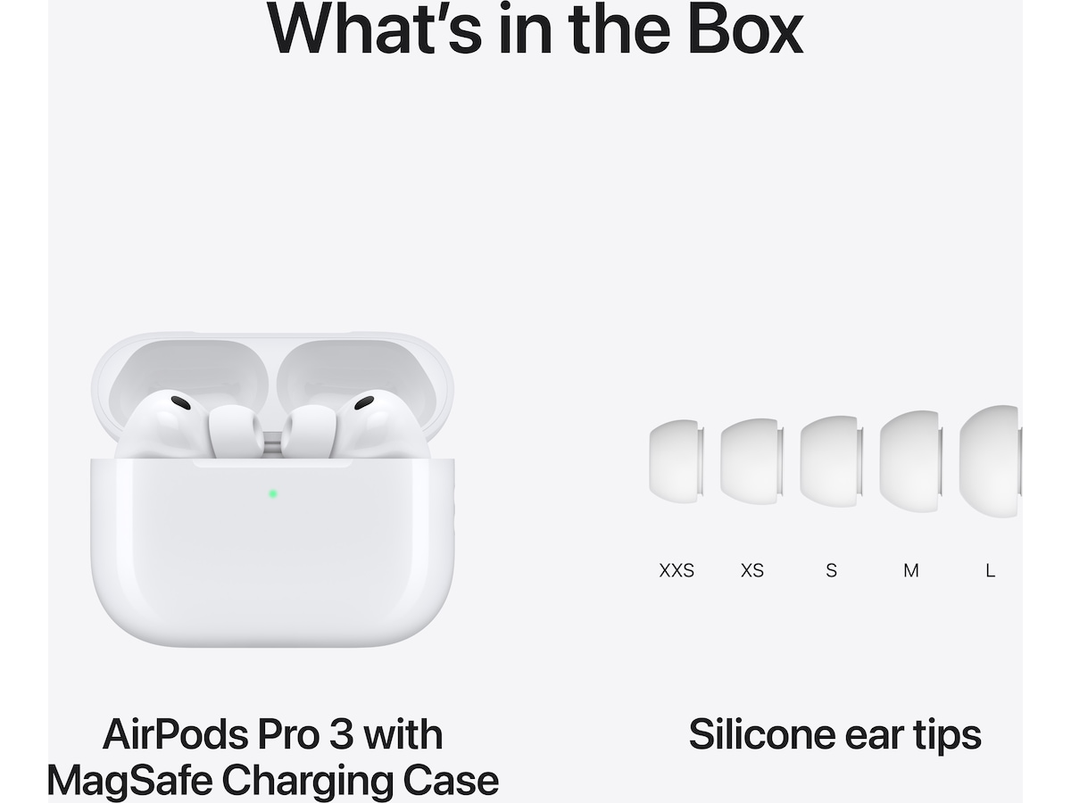 Apple AirPods Pro 3 Trådløse Ørepropper, In-Ear (hvit) -B-Grade Demo headset