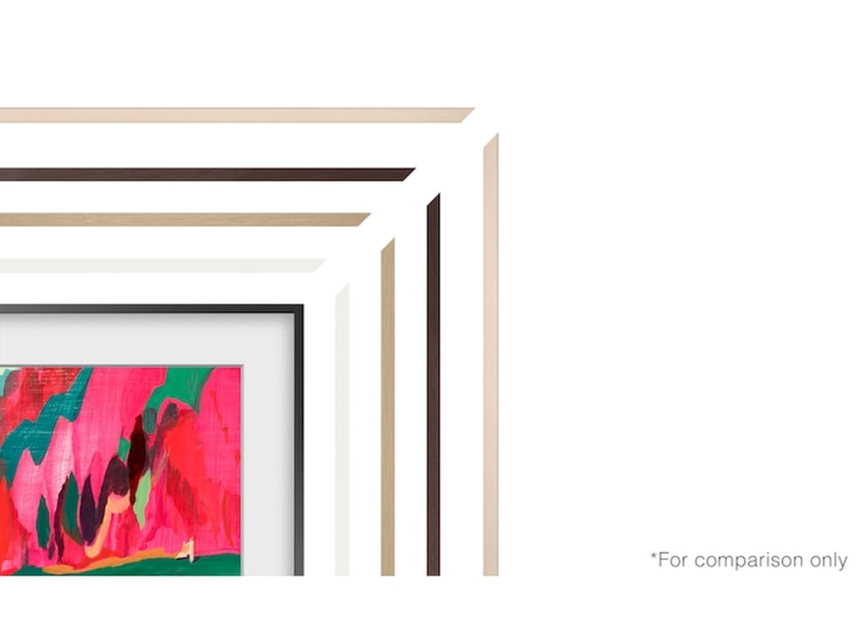 Samsung 85" ramme til The Frame og The Frame Pro (2021-2025, Beige Wood/Teak) -B-Grade Demo TV/projektor