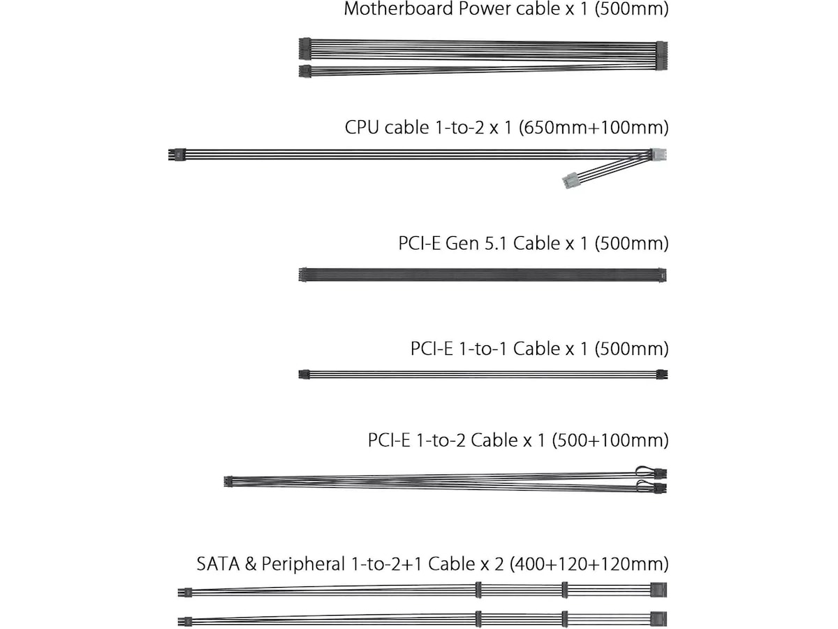 Asus TUF Gaming 850W GOLD EVO PSU Enheter