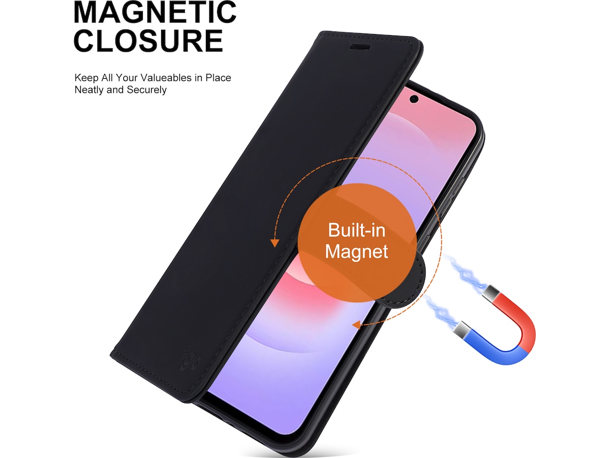 iiglo Galaxy A37 Lommebokdeksel (sort) Mobildeksel
