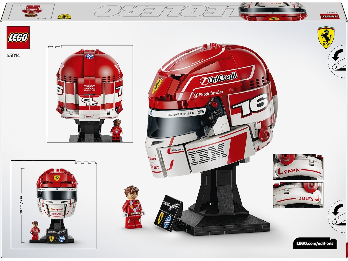 LEGO Editions Formula 1 Scuderia Ferrari HP Charles Leclerc hjelm 43014 LEGO
