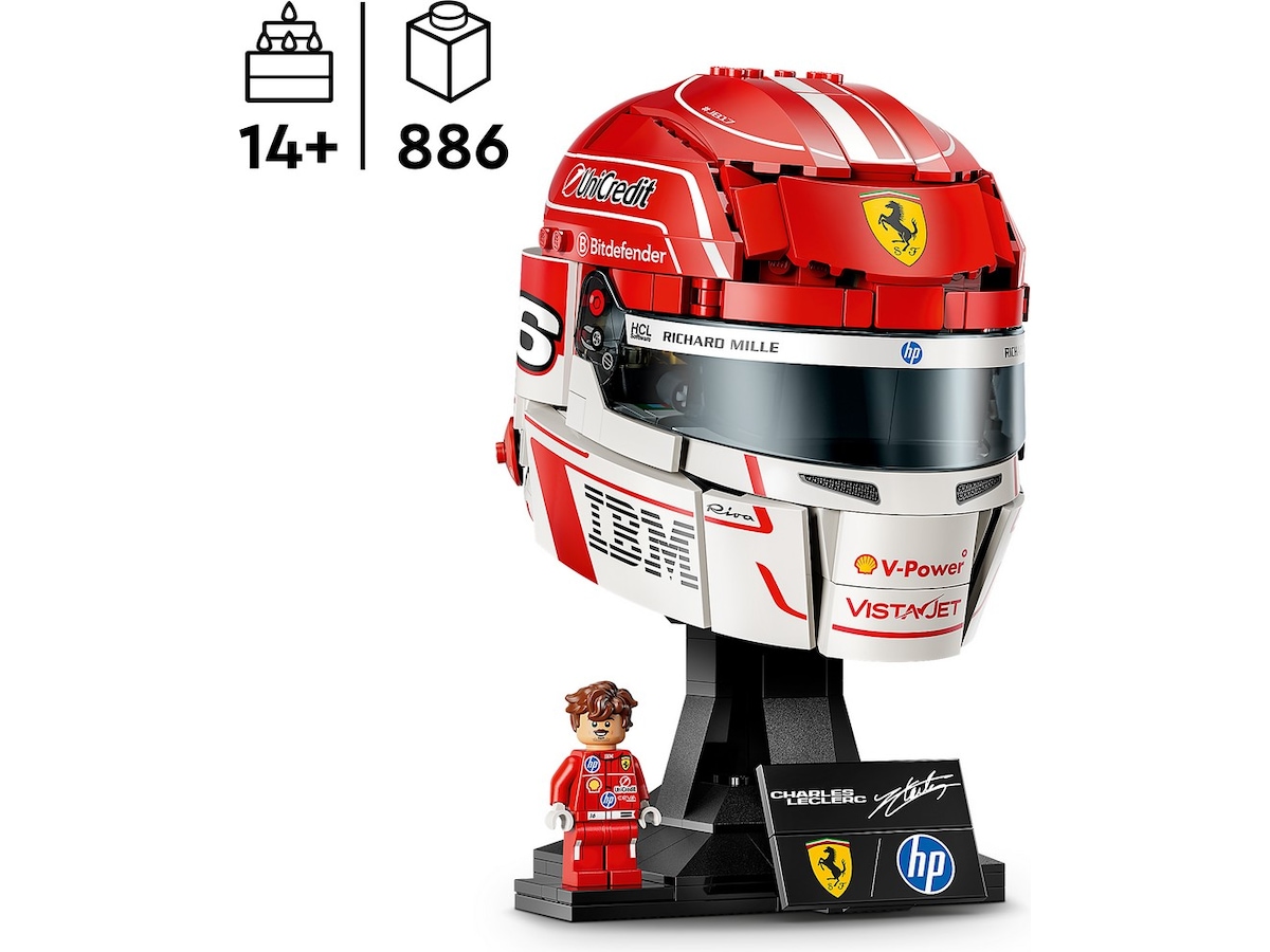 LEGO Editions Formula 1 Scuderia Ferrari HP Charles Leclerc hjelm 43014 LEGO
