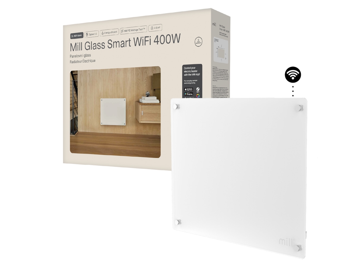 Mill Glass Smart WiFi Gen 4 panelovn 400W -B-Grade Demo hjem & fritid