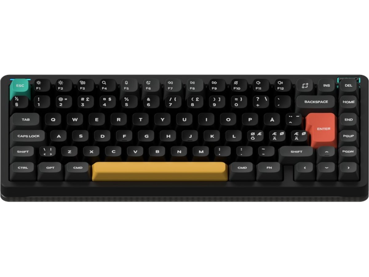 NuPhy Halo75 V2 trådløst gaming tastatur (Obsidian black/lemon) Gamingtastatur