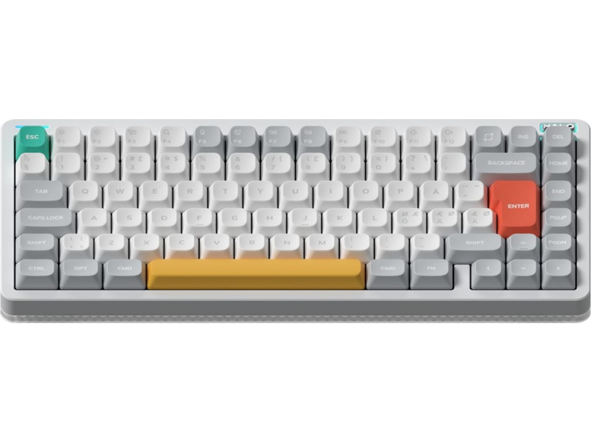 NuPhy Halo75 V2 trådløst gaming tastatur (Ionic white/raspberry) Gamingtastatur
