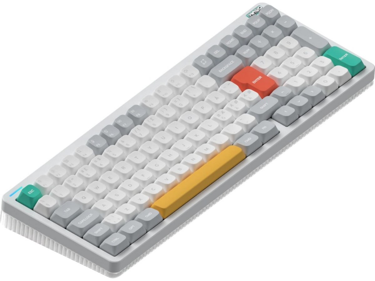 NuPhy Halo96 V2 trådløst gaming tastatur (Ionic white/Raspberry) Gamingtastatur