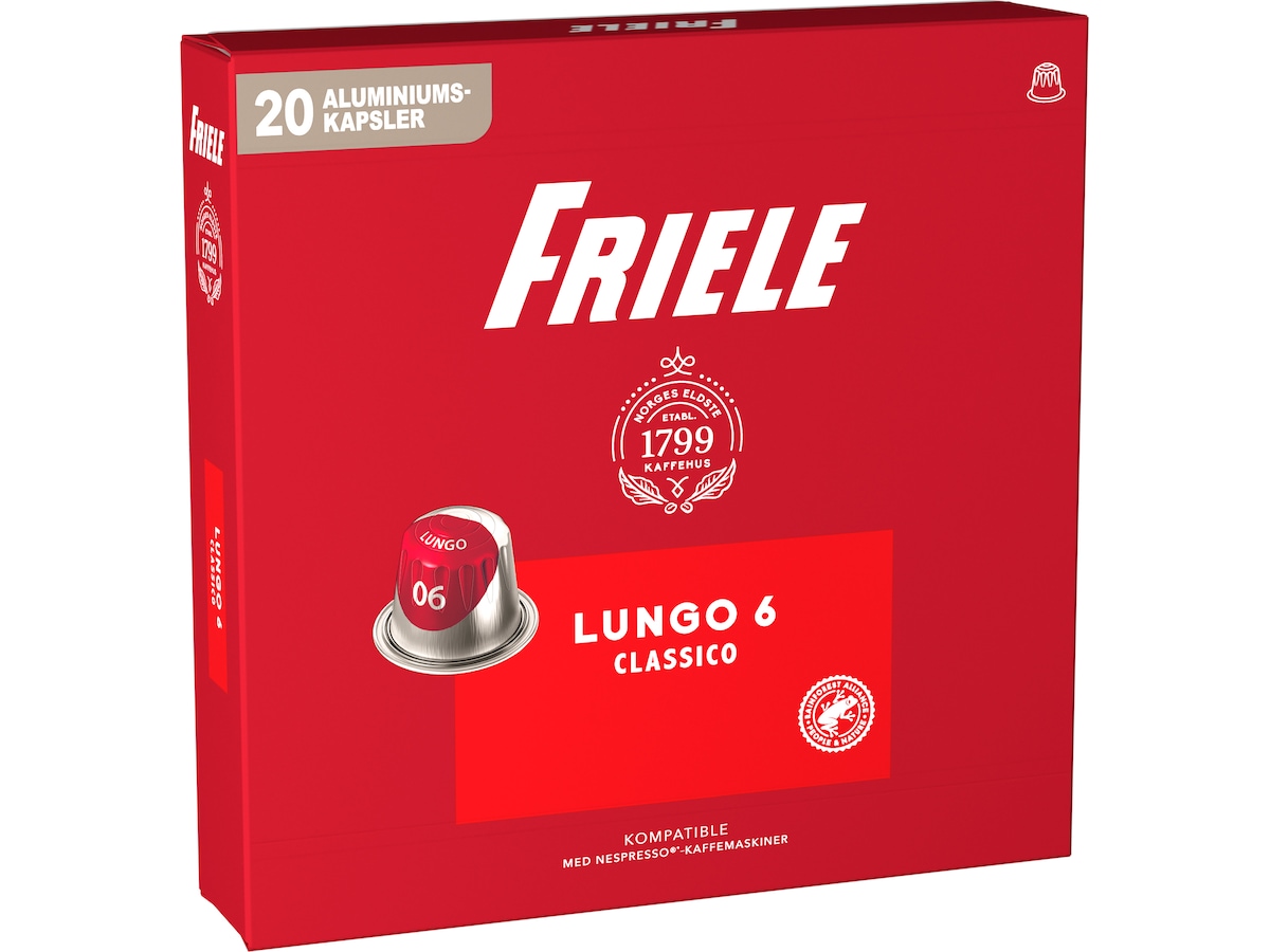Friele Lungo Classico 6 20-pakning Kaffekapsler