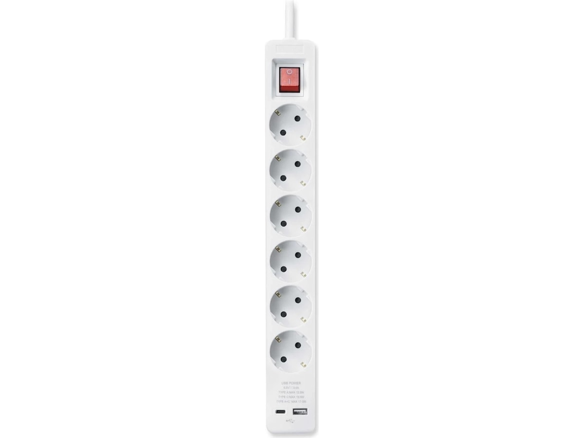 Andersson PWS-C2000 strømforgrener 6-veis 3m 2-pack Skjøtekabel & forgrener