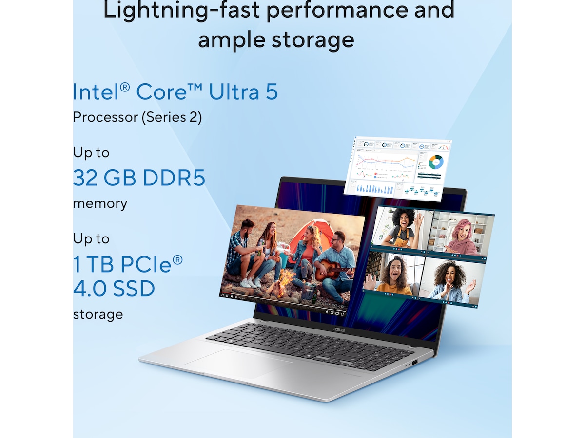 ASUS Vivobook 16 F1607CA 16" WUXGA (Cool Silver) PC - Bærbar / laptop