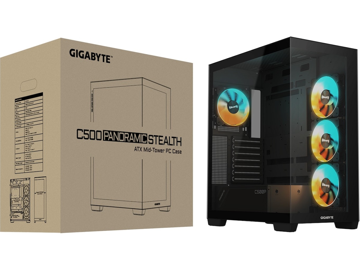 Gigabyte C500 Panoramic Stealth Mid Tower (sort) Midi tower