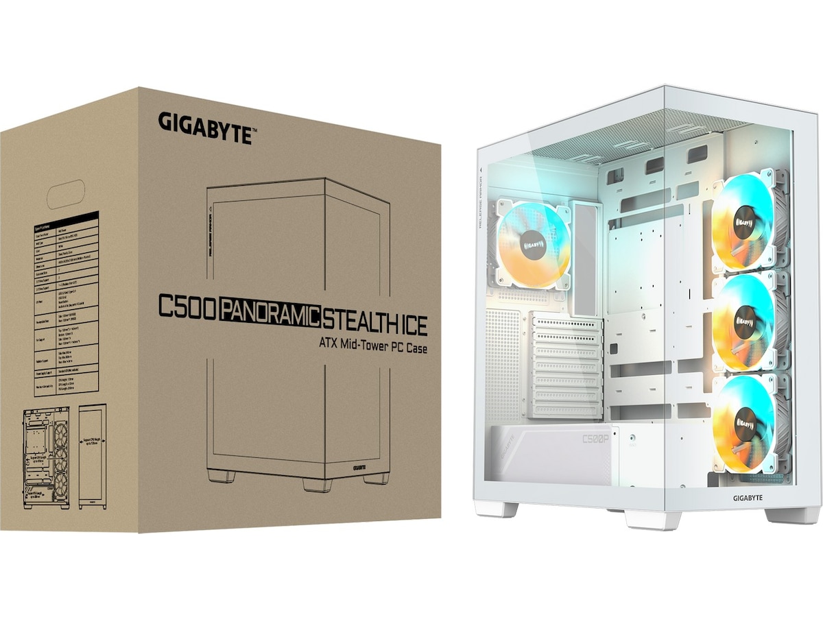 Gigabyte C500 Panoramic ICE Stealth Mid Tower (hvit) Midi tower