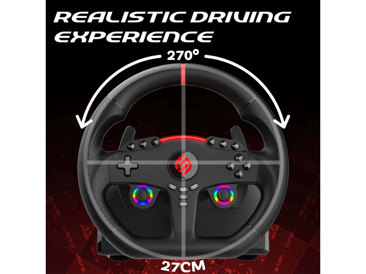 Subsonic 270 GT Gaming Ratt med Pedaler og Paddles Ratt og pedaler