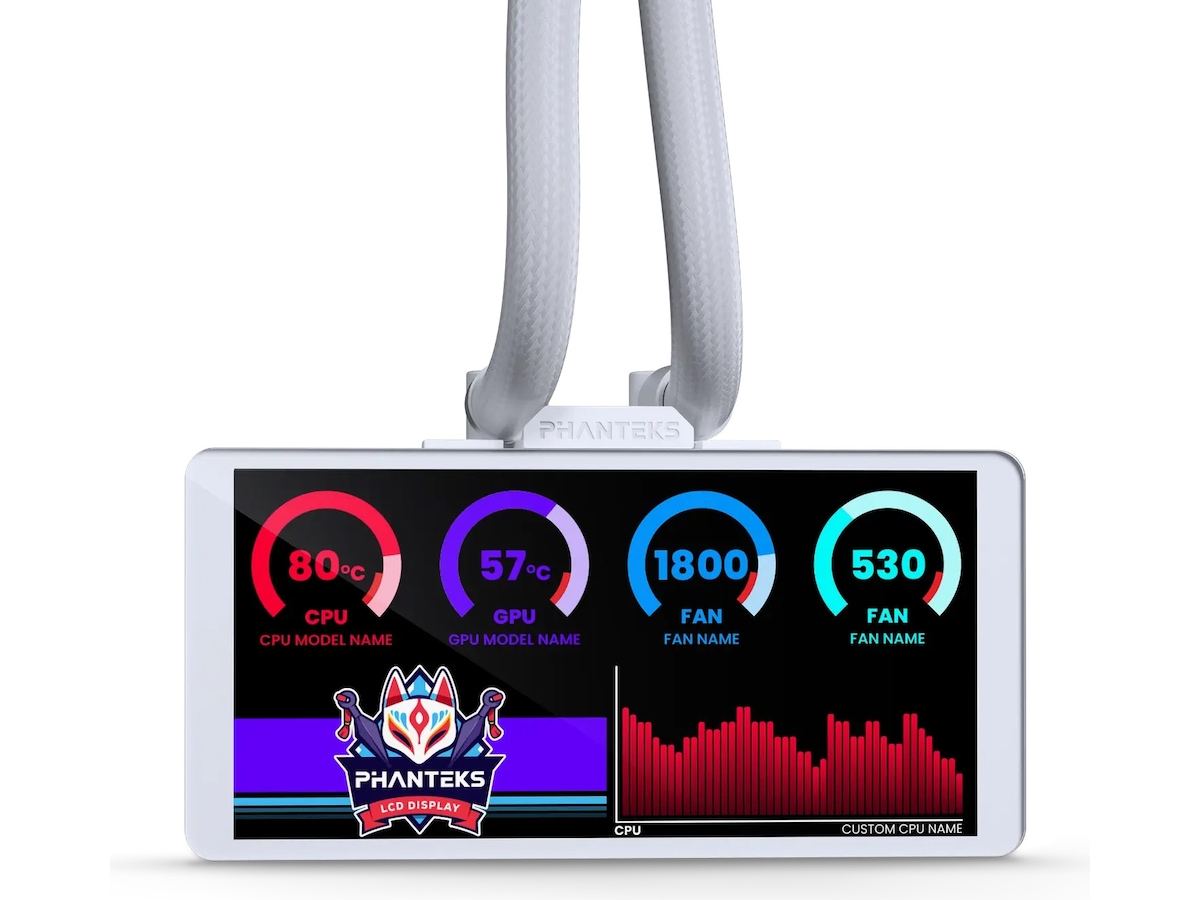 Phanteks Glacier One 36025 LCD Kjøler (hvit) CPU - Vannkjøling