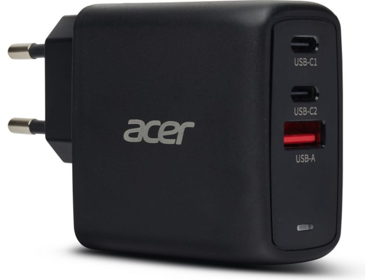 Acer 67W GaN PD-lader med 3 porter Batteri og lader