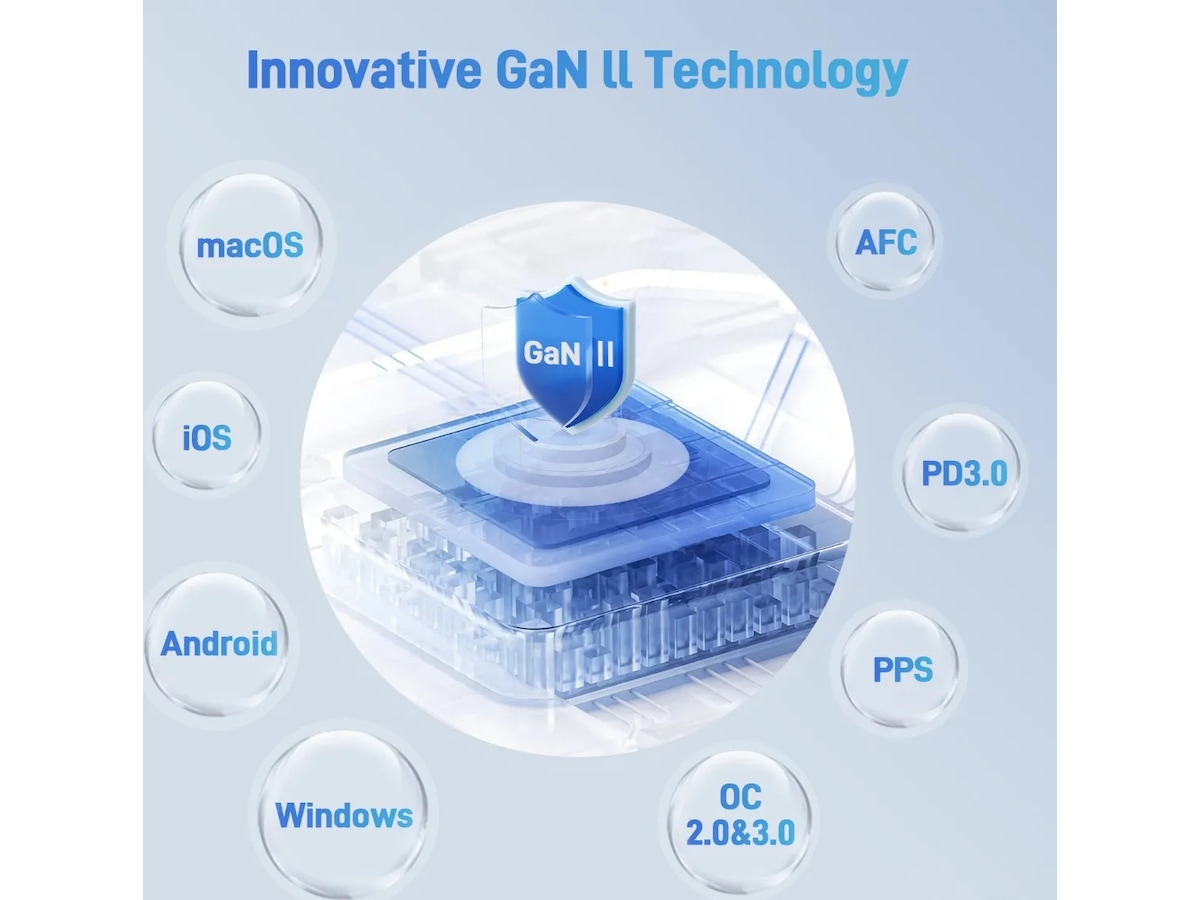 Acer 100W GaN PD-laddare med 4 portar Batteri og lader