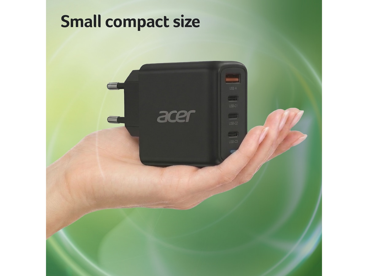 Acer 100W GaN PD-lader med 4 porter Batteri og lader