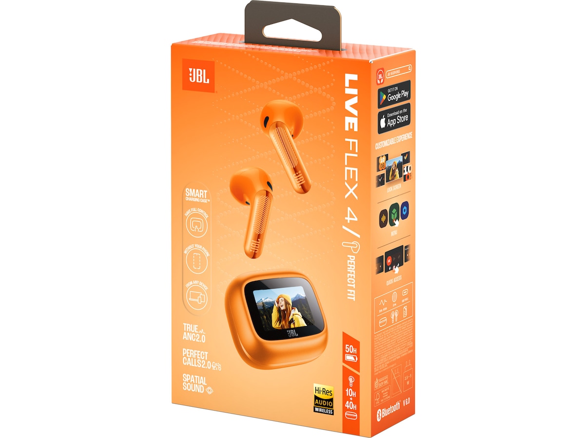 JBL LIVE FLEX 4 - Trådløse ørepropper med ANC (orange) Ørepropper