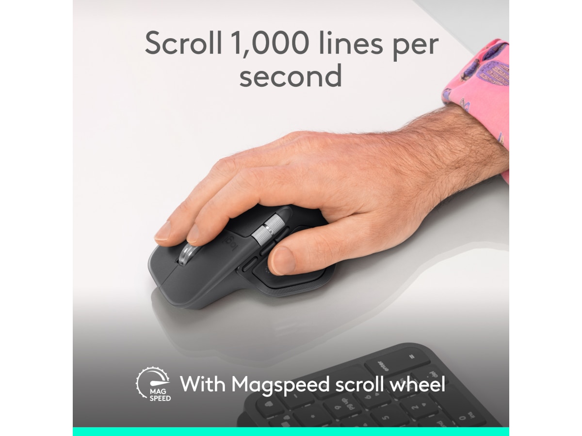 Logitech MX Master 4 Trådløs Ergonomisk Mus (lysegrå) -B-Grade Demo mus