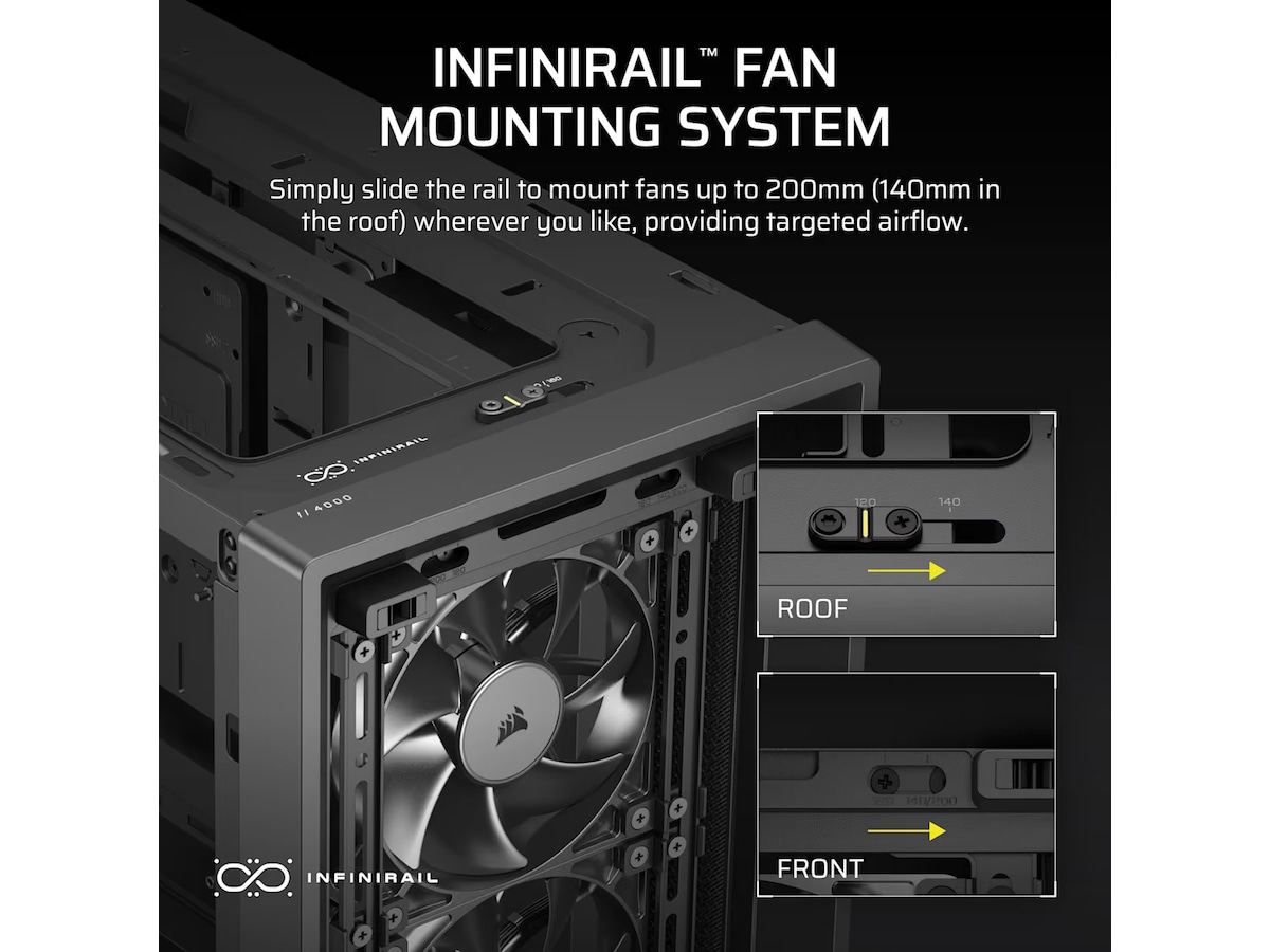 Corsair FRAME 4000X RS Mid Tower (sort) Midi tower