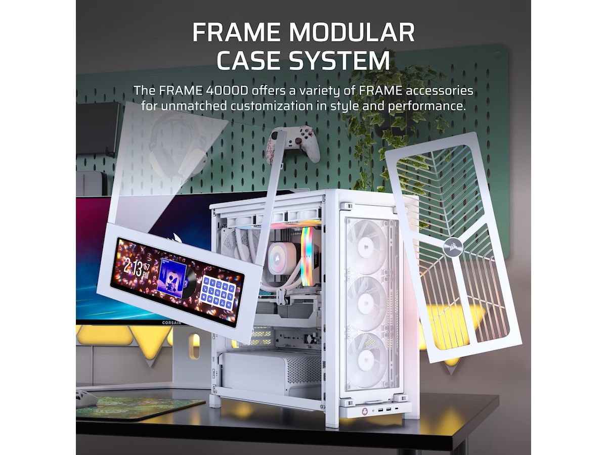Corsair FRAME 4000D RS Wood Mid Tower (hvit) Midi tower