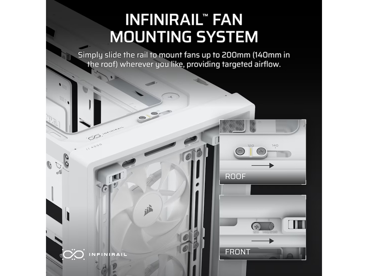 Corsair FRAME 4000D RS Wood Mid Tower (hvit) Midi tower