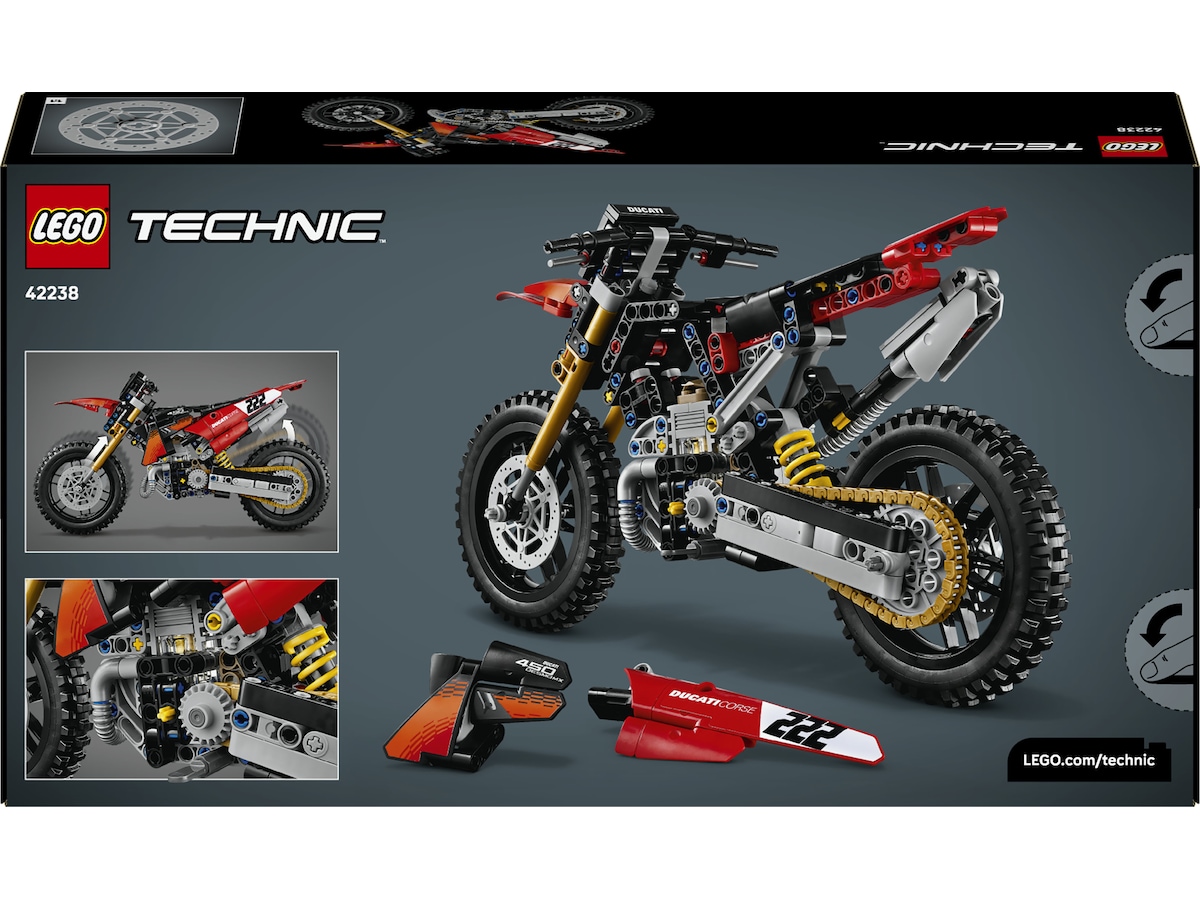 LEGO Technic Ducati Desmo450 MX Factory motorsykkel 42238 LEGO