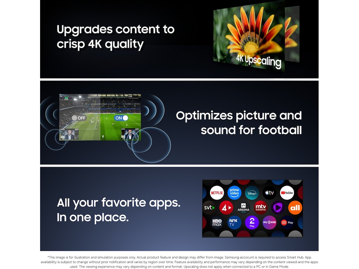 Samsung 85" Crystal UHD 4K Smart TV U7005H (2026) Over 80 tommer TV