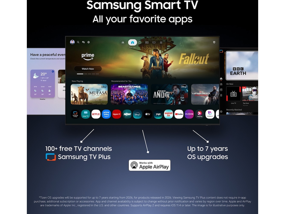 Samsung 85" Crystal UHD 4K Smart TV U7005H (2026) Over 80 tommer TV